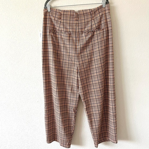 Free People Turning Point Plaid Baggy Slouchy Pants NWT SZ 10 Academia Boho - Picture 10 of 16